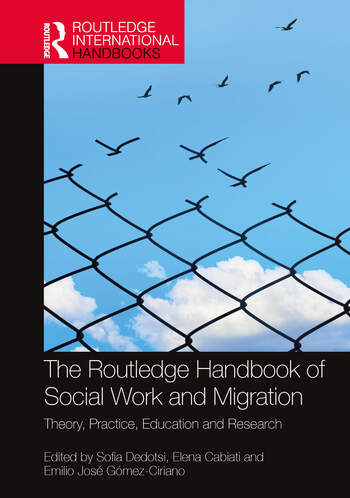 'The Routledge Handbook of Social Work and Migration', book cover. 