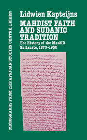 Mahdish Faith and Sudanic Tradition book cover
