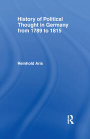 History of Political Thought in Germany 1789-1815 book cover