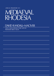 Medieval Rhodesia book cover