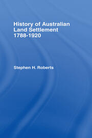 History of Australian Land Settlement book cover