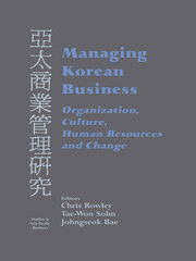 Managing Korean Business: Organization, Culture, Human Resources and Change book cover
