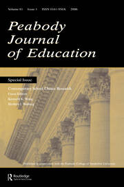 Contemporary School Choice Research Pje V81#1 book cover