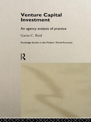Venture Capital Investment: An Agency Analysis of UK Practice book cover