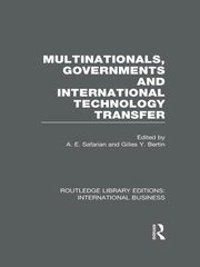 Multinationals, Governments and International Technology Transfer (RLE International Business) book cover