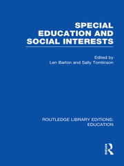 Special Education and Social Interests (RLE Edu M) book cover