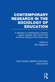 Contemporary Research in the Sociology of Education (RLE Edu L) book cover
