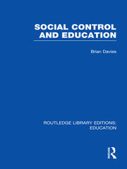 Social Control and Education (RLE Edu L) book cover