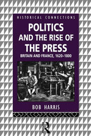 Politics and the Rise of the Press: Britain and France 1620-1800 book cover