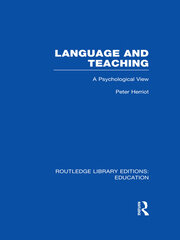 Language & Teaching: A Psychological View book cover
