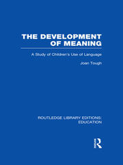 The Development of Meaning (RLE Edu I): A Study of Children's Use of Language book cover