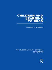 Children and Learning to Read (RLE Edu I) book cover
