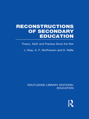 Reconstructions of Secondary Education: Theory, Myth and Practice Since the Second World War book cover