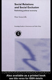 Social Relations and Social Exclusion: Rethinking Political Economy book cover