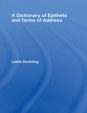A Dictionary of Epithets and Terms of Address book cover