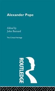 Alexander Pope: The Critical Heritage book cover