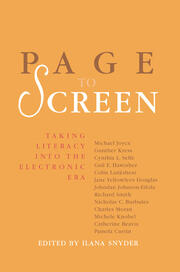 Page to Screen: Taking Literacy into the Electronic Era book cover