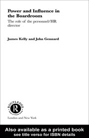 Power and Influence in the Boardroom book cover