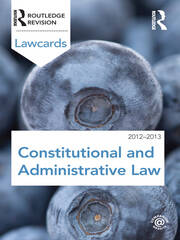 Constitutional and Administrative Lawcards 2012-2013 book cover