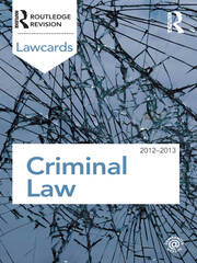 Criminal Lawcards 2012-2013 book cover