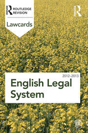 English Legal System Lawcards 2012-2013 book cover
