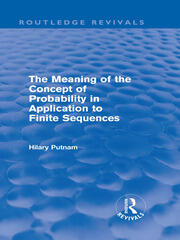 The Meaning of the Concept of Probability in Application to Finite Sequences (Routledge Revivals) book cover