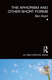 The Aphorism and Other Short Forms book cover