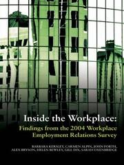 Inside the Workplace: Findings from the 2004 Workplace Employment Relations Survey book cover
