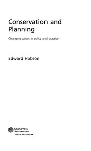 Conservation and Planning: Changing Values in Policy and Practice book cover