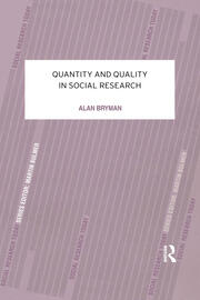 Quantity and Quality in Social Research book cover