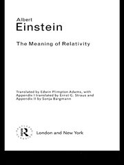 The Meaning of Relativity book cover