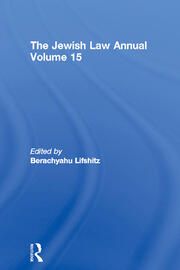 The Jewish Law Annual Volume 15 book cover
