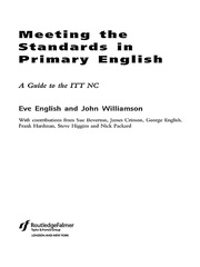 Meeting the Standards in Primary English: A Guide to ITT NC book cover