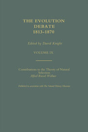 Alfred Russell Wallace Contributions to the theory of Natural Selection, 1870, and Charles Darwin and Alfred Wallace , 'On the Tendency of Species to form Varieties' (Papers presented to the Linnean Society 30th June 1858) book cover