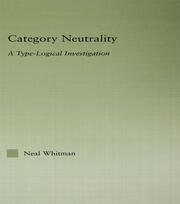 Category Neutrality: A Type-Logical Investigation book cover