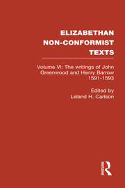 The Writings of John Greenwood and Henry Barrow 1591-1593 book cover