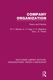 Company Organization (RLE: Organizations): Theory and Practice book cover