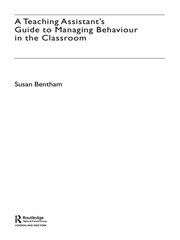 A Teaching Assistant's Guide to Managing Behaviour in the Classroom book cover