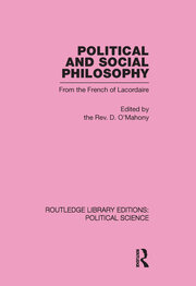 Political and Social Philosophy (Routledge Library Editions: Political Science Volume 30) book cover