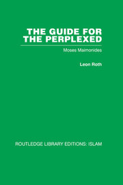 The Guide for the Perplexed: Moses Maimonides book cover