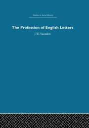 The Profession of English Letters book cover