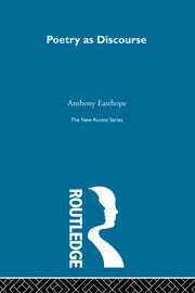 Poetry as Discourse book cover