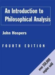 An Introduction to Philosophical Analysis book cover