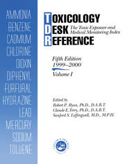 Toxicology Desk Reference: The Toxic Exposure & Medical Monitoring Index book cover