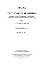 Flora of Tropical East Africa: Orchidaceae (Part 3) book cover