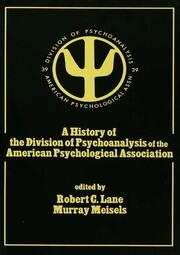 A History of the Division of Psychoanalysis of the American Psychological Associat book cover