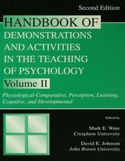 Handbook of Demonstrations and Activities in the Teaching of Psychology: Volume II: Physiological-Comparative, Perception, Learning, Cognitive, and Developmental book cover