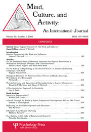 Ragnar Rommetveit: His Work and Influence:a Special Issue of mind, Culture, and Activity book cover