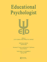 Aptitude: A Special Issue of Educational Psychologist book cover