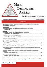 Culture, Technology, and Development: In Memory of Jan Hawkins:a Special Issue of mind, Culture, and Activity book cover